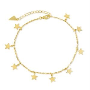 Sterling Forever Sabina Star Charm Anklet ✨ 8.5” with 2” extender | stars